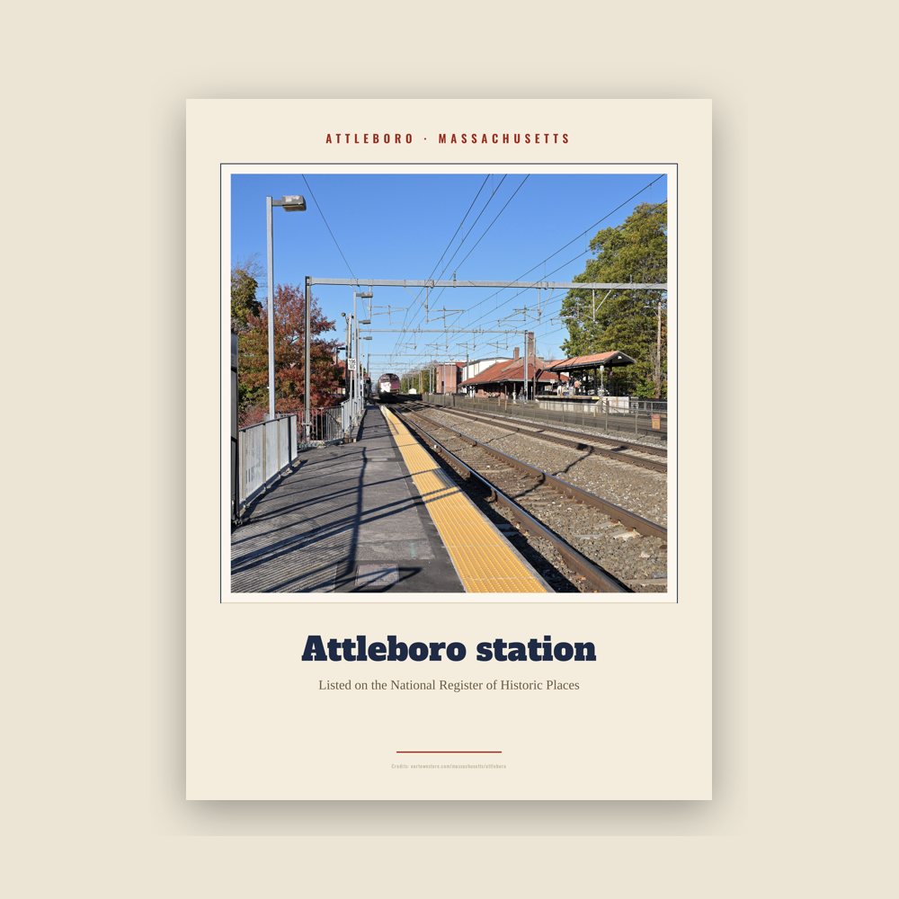 Attleboro Attleboro station Landmark Print