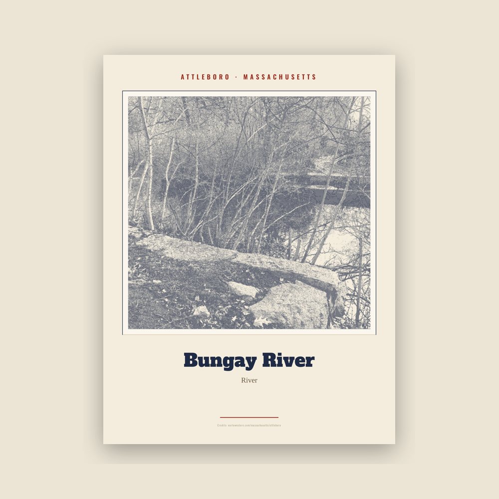 Attleboro Bungay River Landmark Print