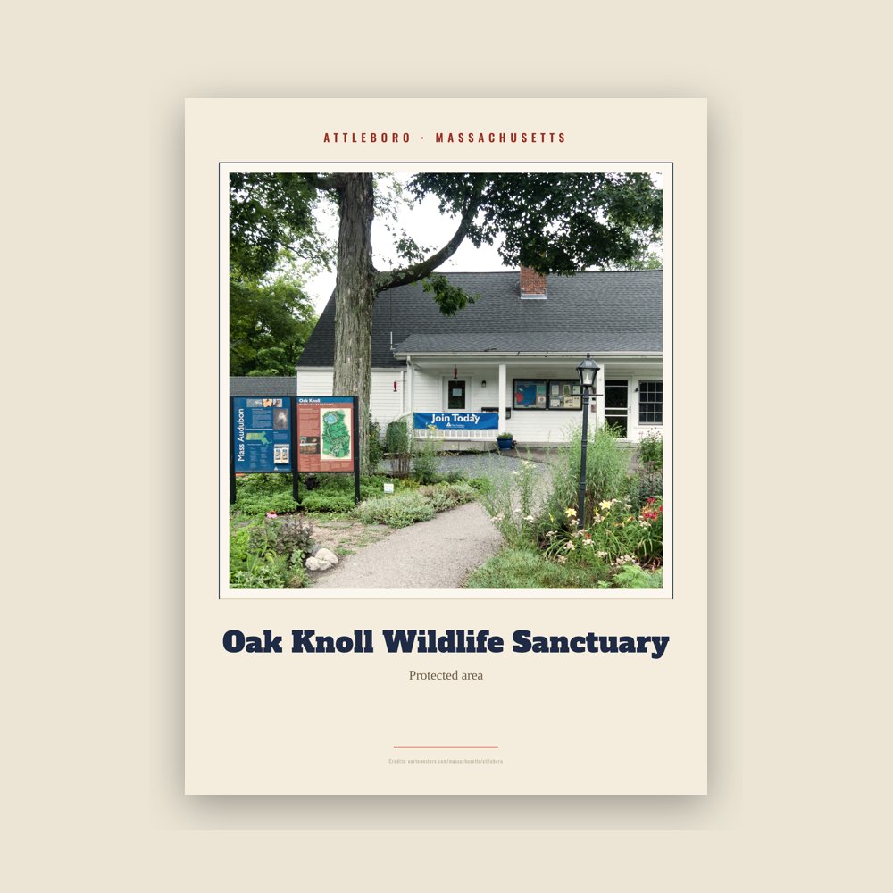 Attleboro Oak Knoll Wildlife Sanctuary Landmark Print