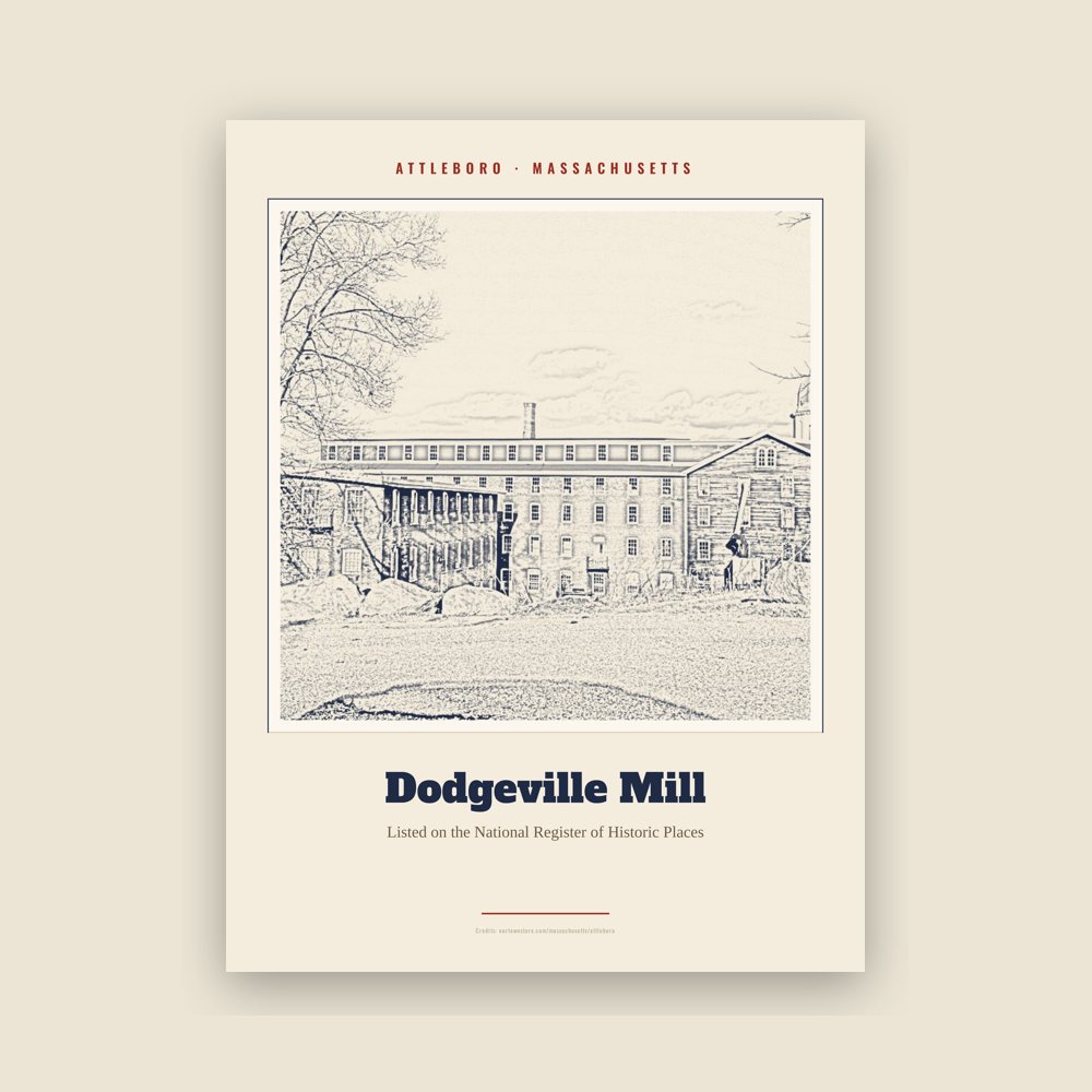 Attleboro Dodgeville Mill Landmark Print