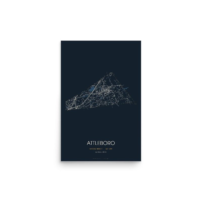 Attleboro Street Map Poster · Midnight