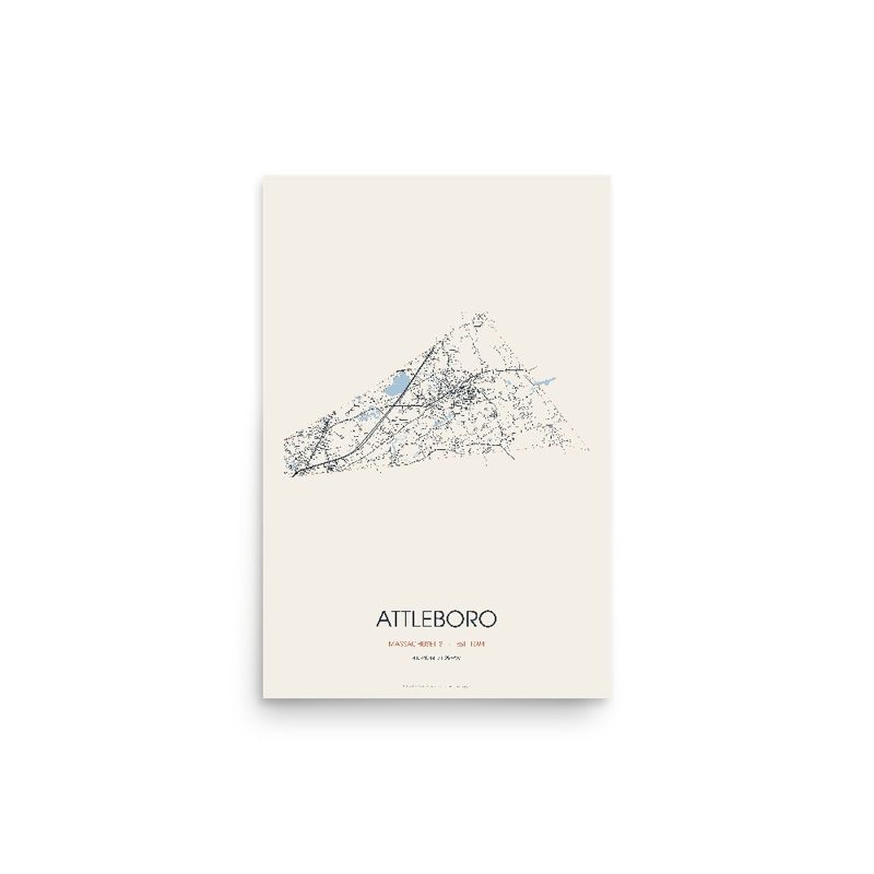 Attleboro Street Map Poster · Linen