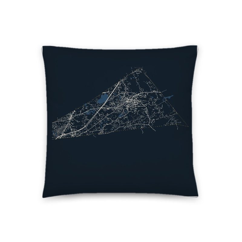 Attleboro Map Throw Pillow
