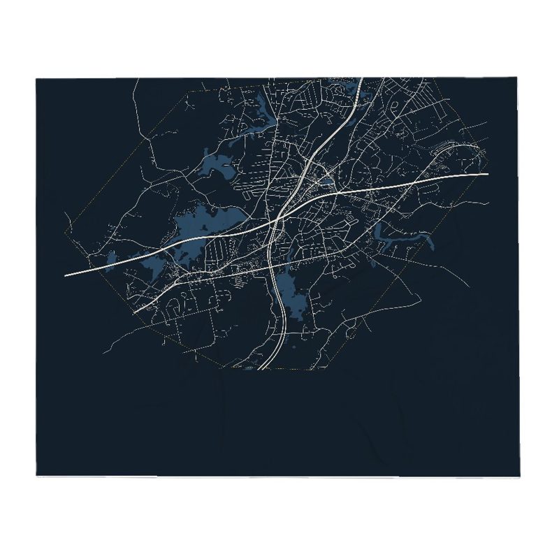 Auburn Street Map Throw Blanket