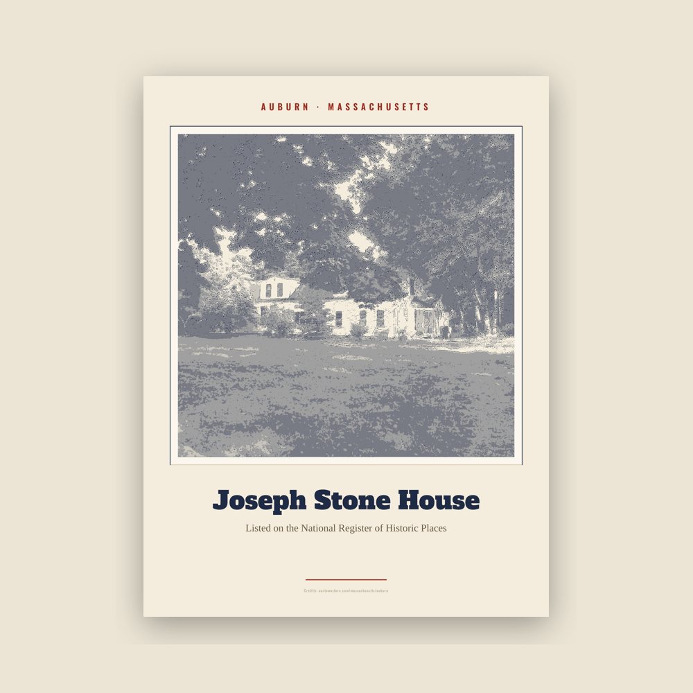 Auburn Joseph Stone House Landmark Print