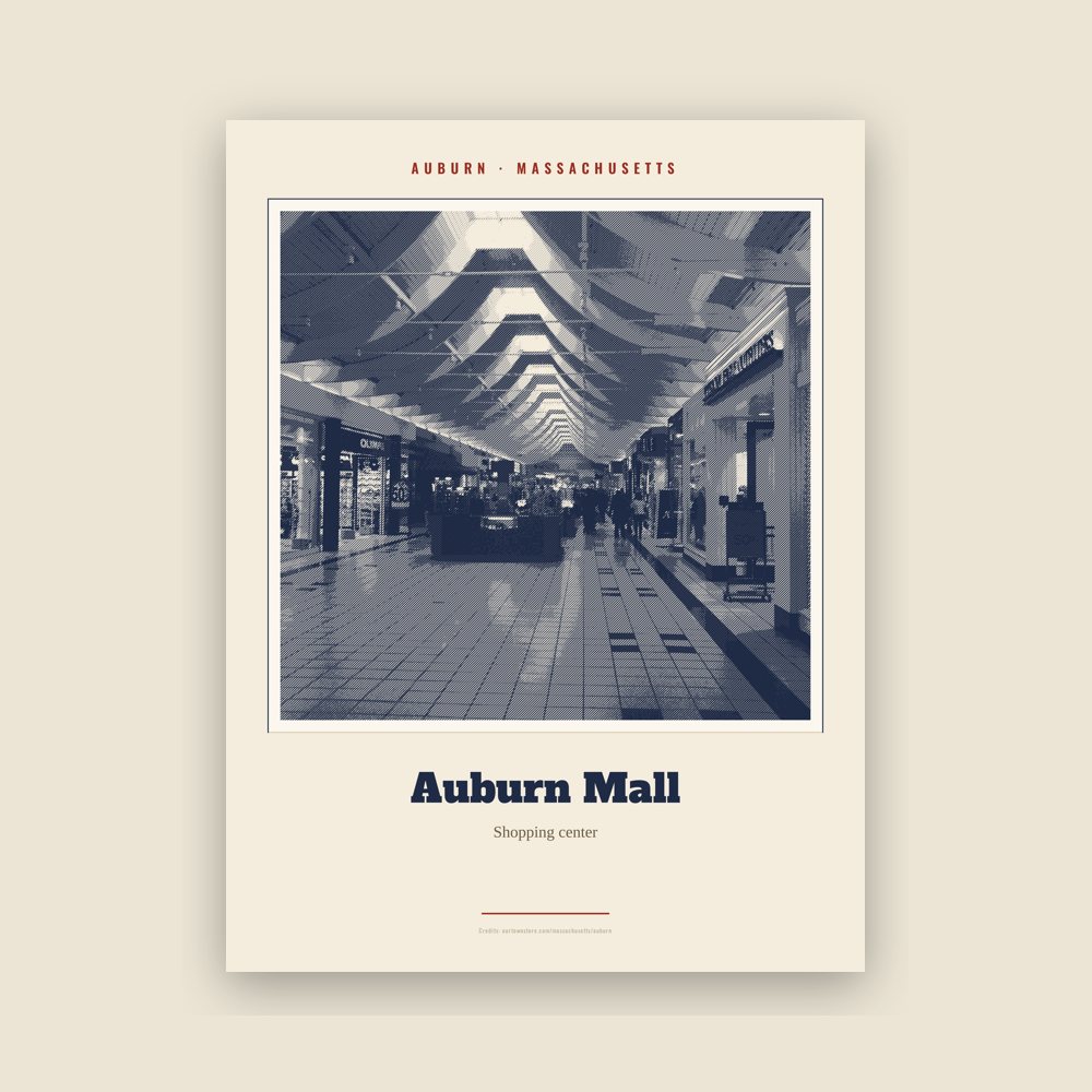 Auburn Auburn Mall Landmark Print