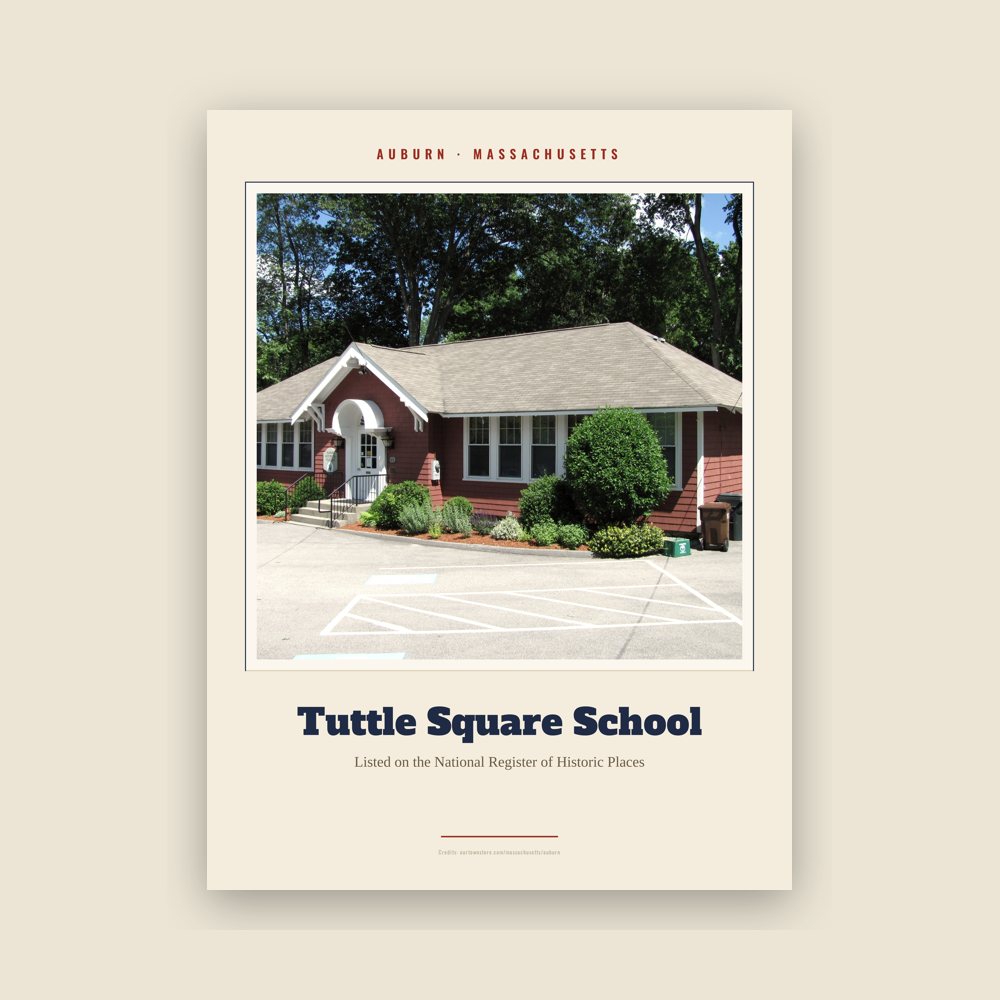 Auburn Tuttle Square School Landmark Print