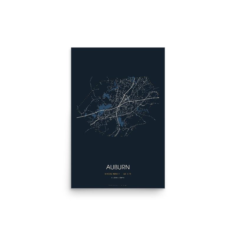 Auburn Street Map Poster · Midnight