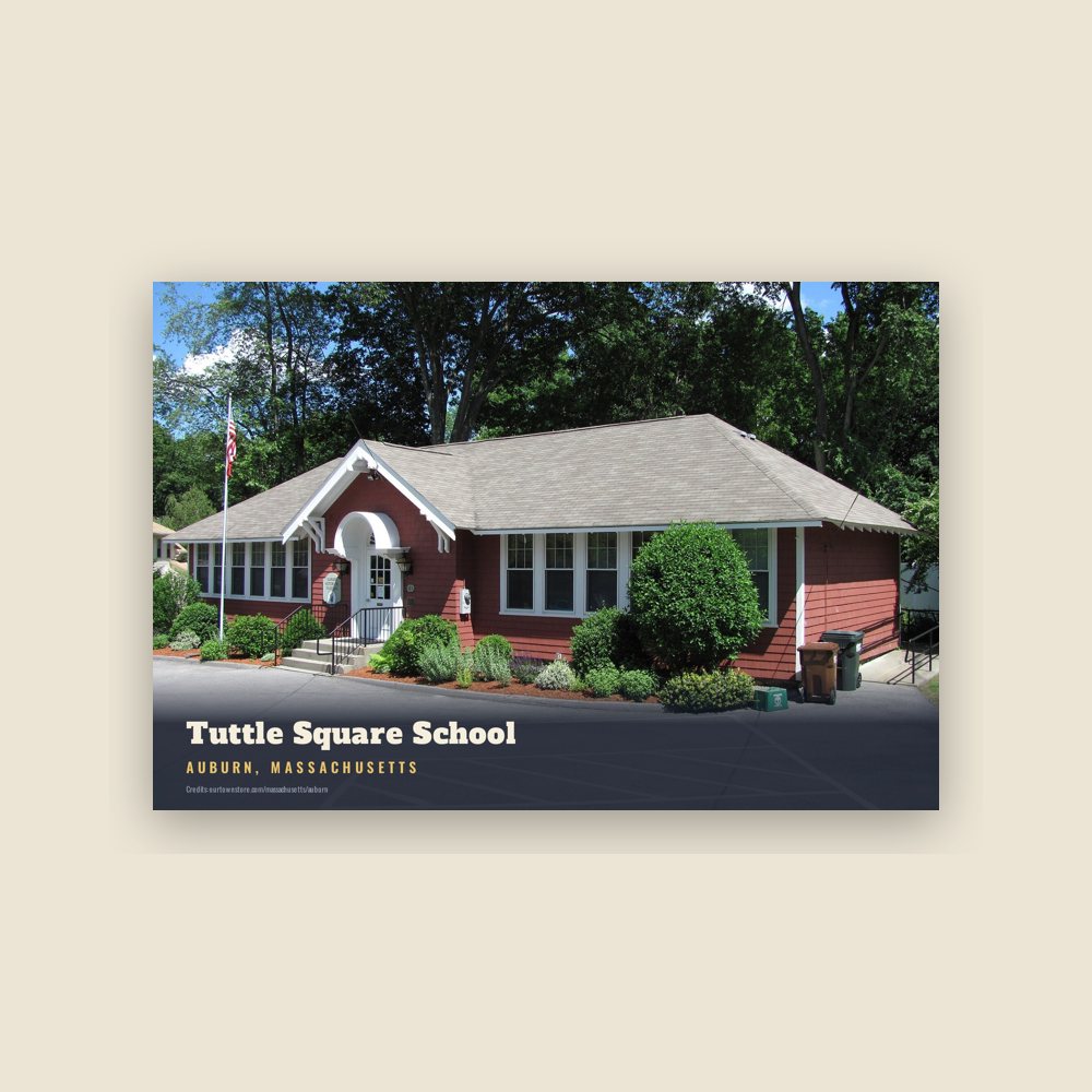Auburn Tuttle Square School Postcard