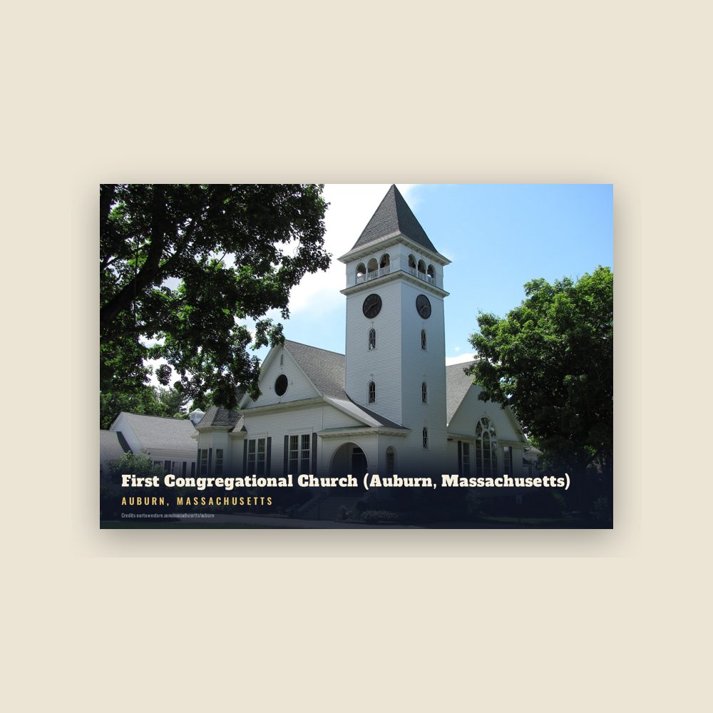 Auburn First Congregational Church (Auburn, Massachusetts) Postcard