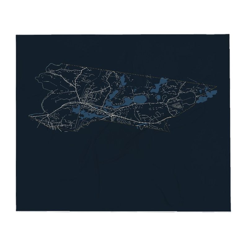 Ayer Street Map Throw Blanket