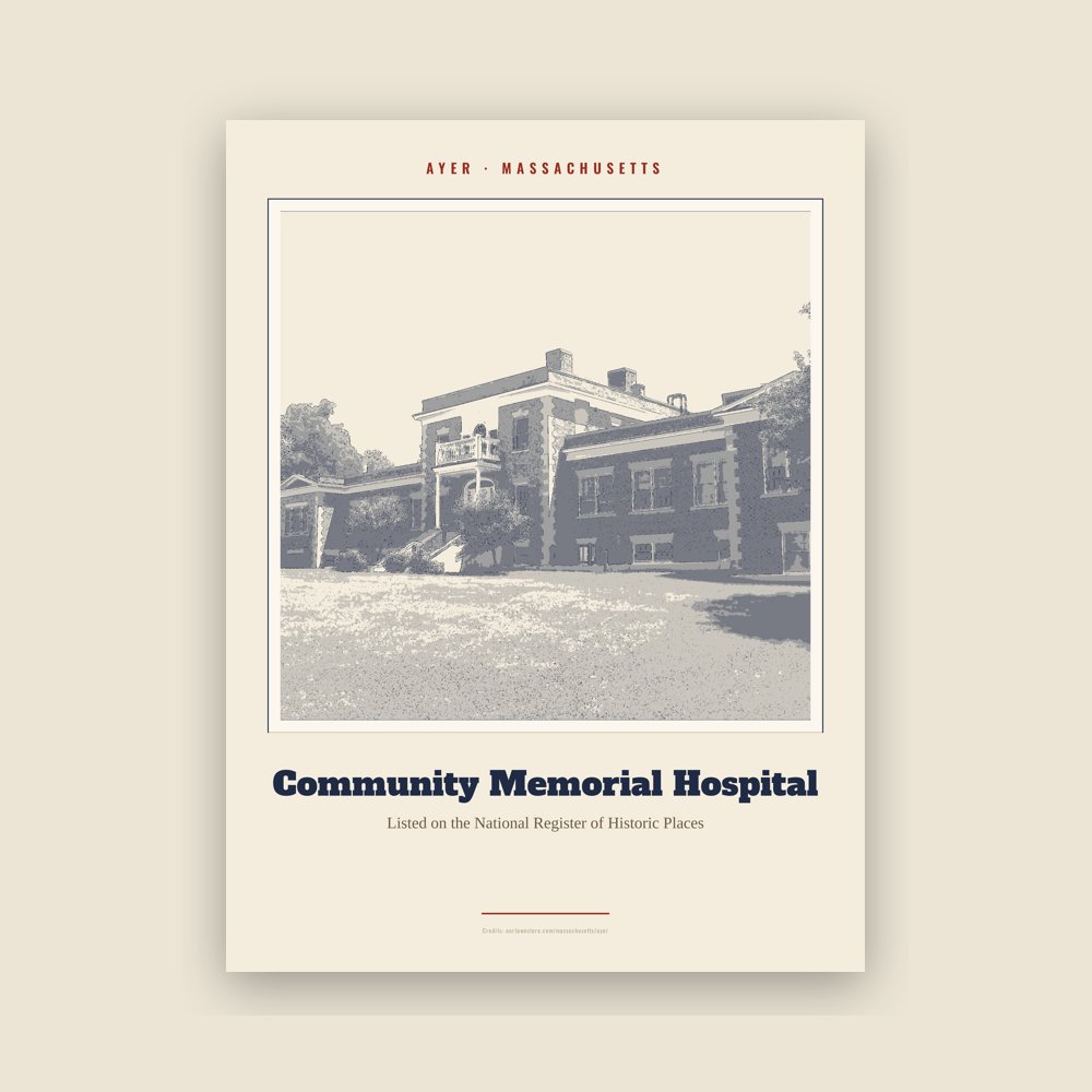 Ayer Community Memorial Hospital Landmark Print