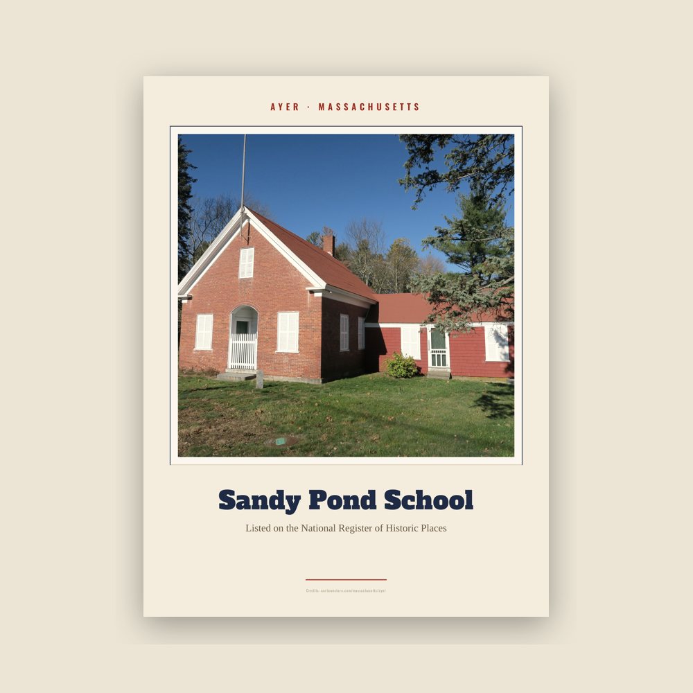 Ayer Sandy Pond School Landmark Print