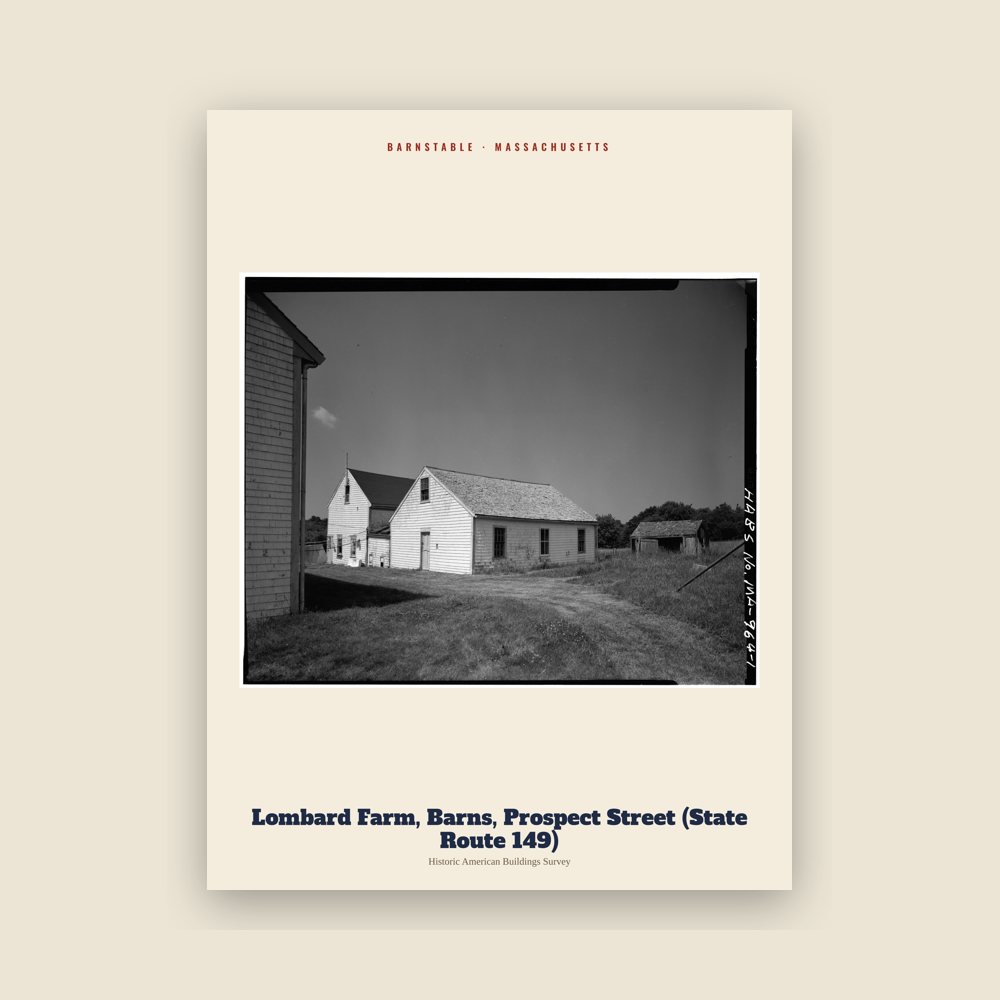 Barnstable Lombard Farm, Barns, Prospect Street (State Route 149) Archive Print
