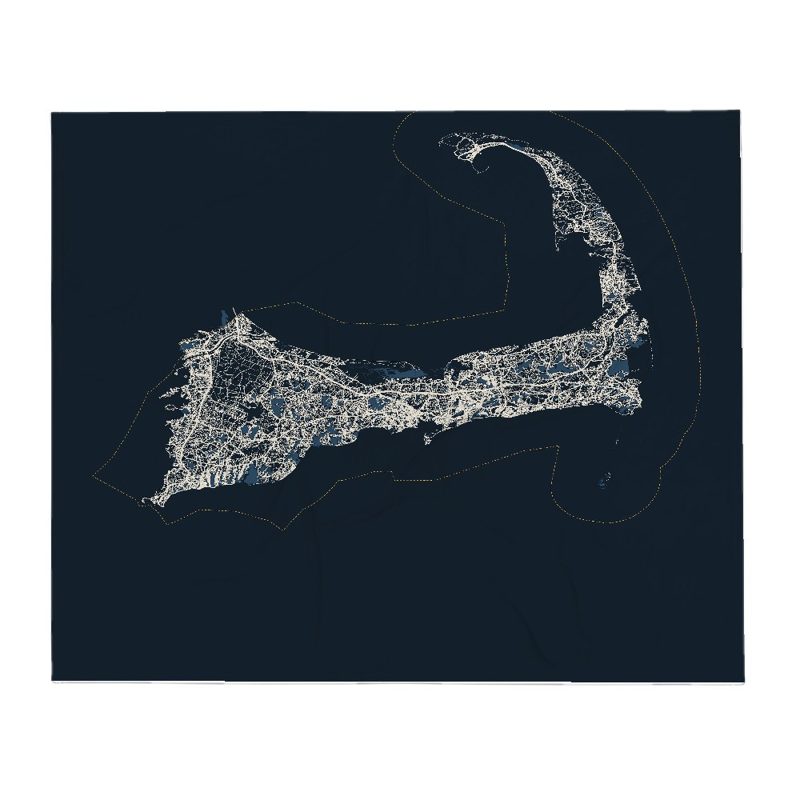 Barnstable Street Map Throw Blanket
