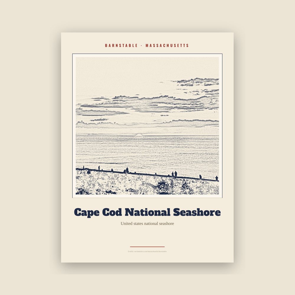 Barnstable Cape Cod National Seashore Landmark Print