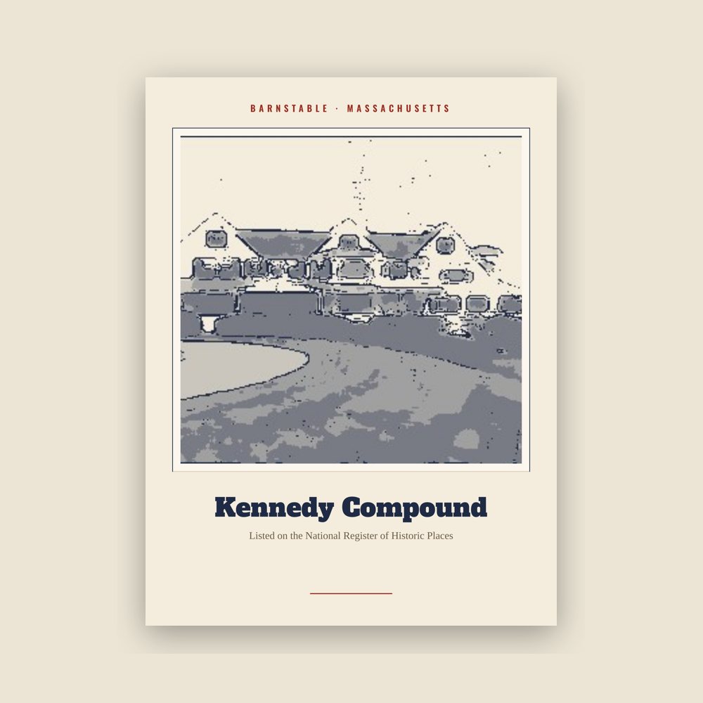Barnstable Kennedy Compound Landmark Print
