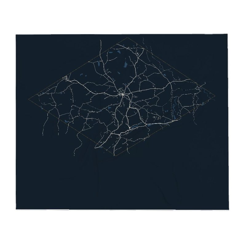 Barre Street Map Throw Blanket