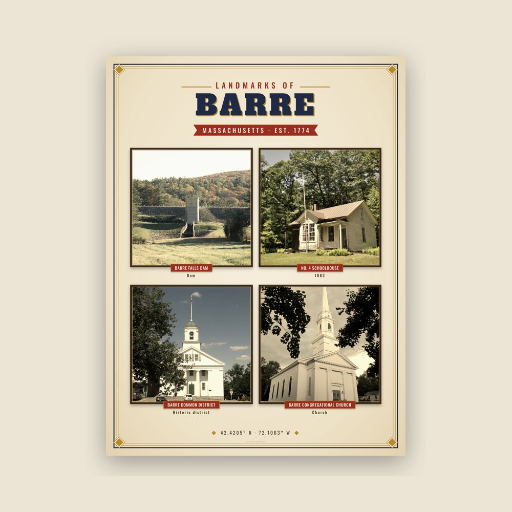 Barre Landmarks Photo Poster