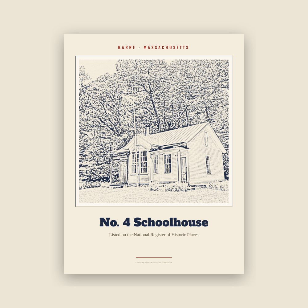 Barre No. 4 Schoolhouse Landmark Print