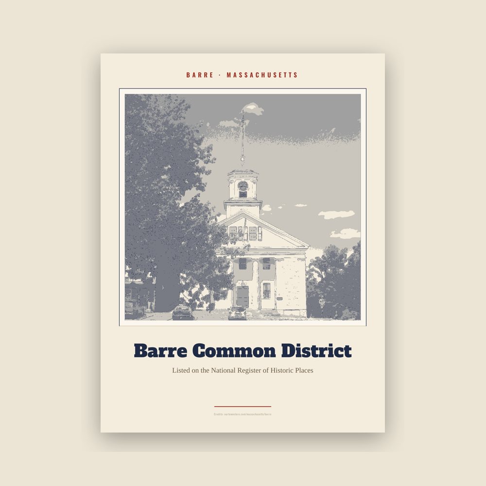 Barre Barre Common District Landmark Print