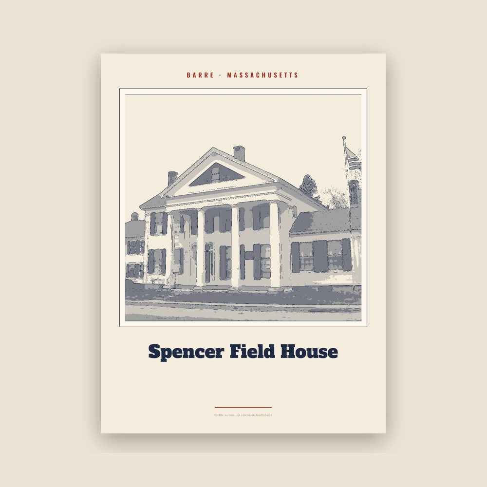 Barre Spencer Field House Landmark Print