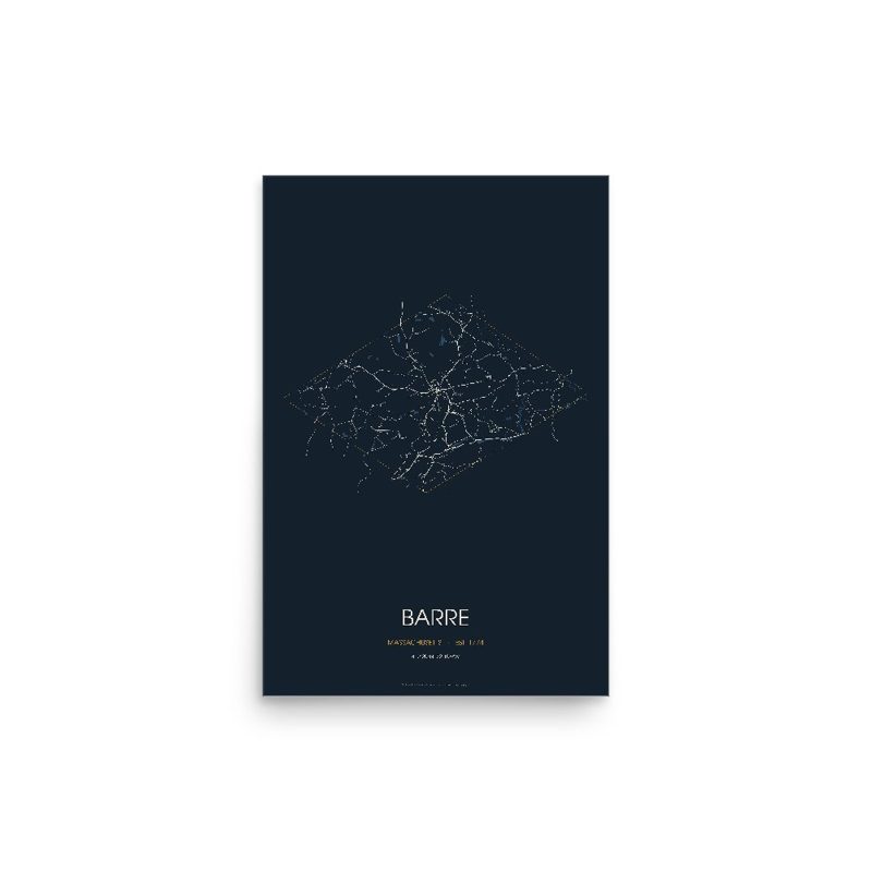 Barre Street Map Poster · Midnight