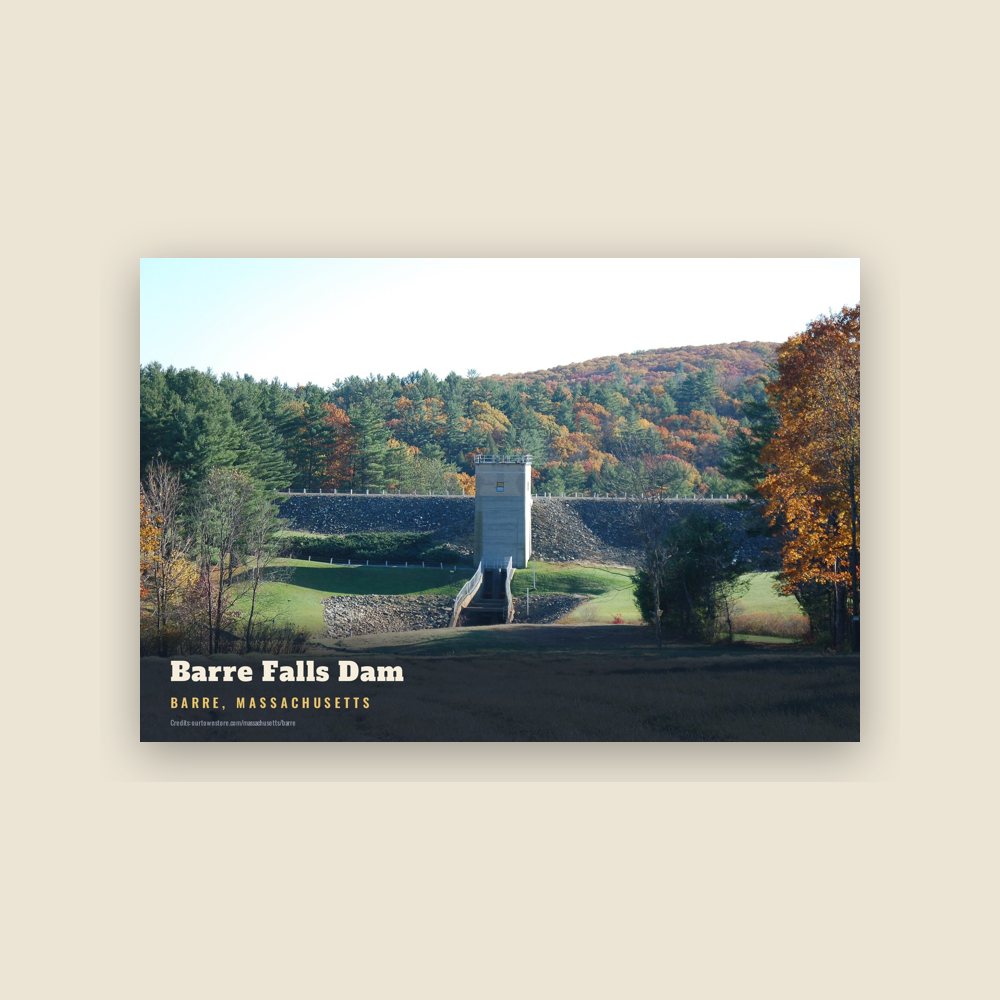 Barre Barre Falls Dam Postcard