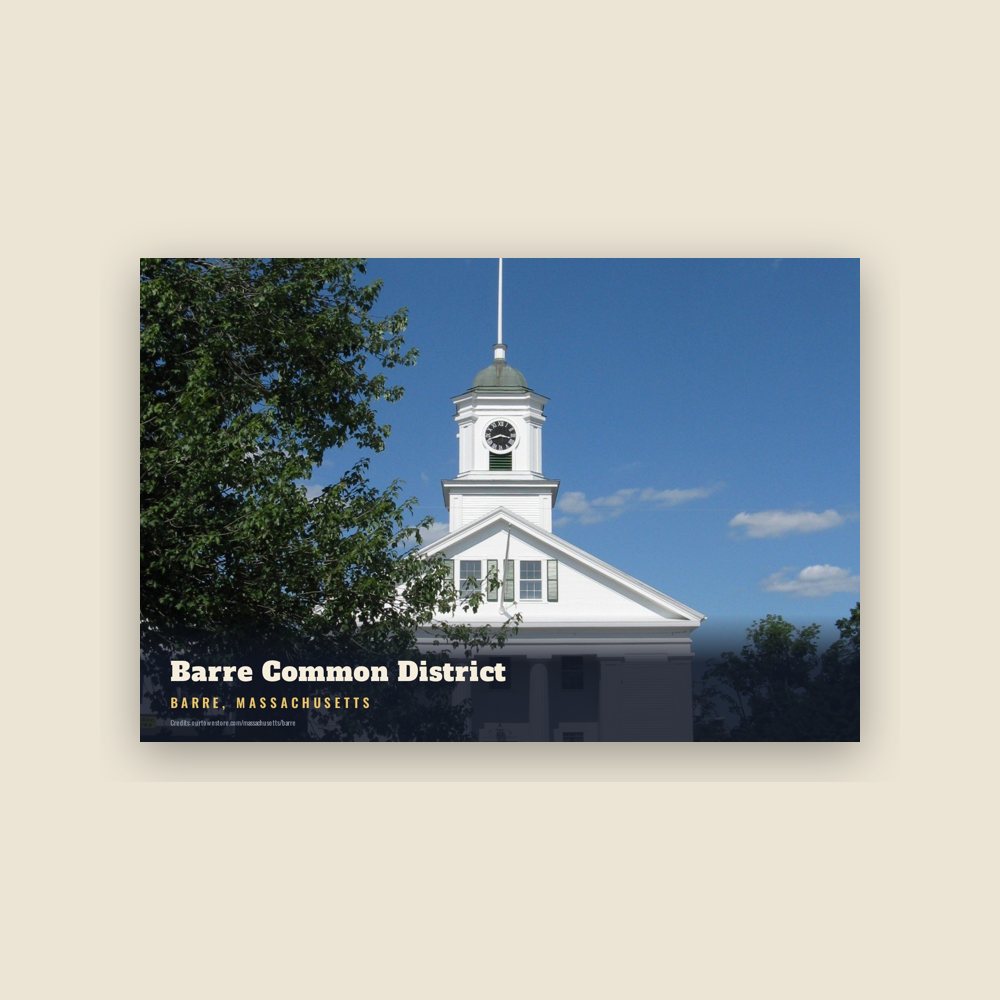 Barre Barre Common District Postcard