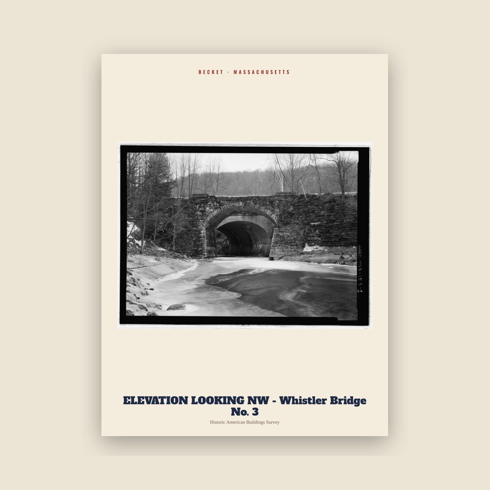 Becket ELEVATION LOOKING NW - Whistler Bridge No. 3 Archive Print