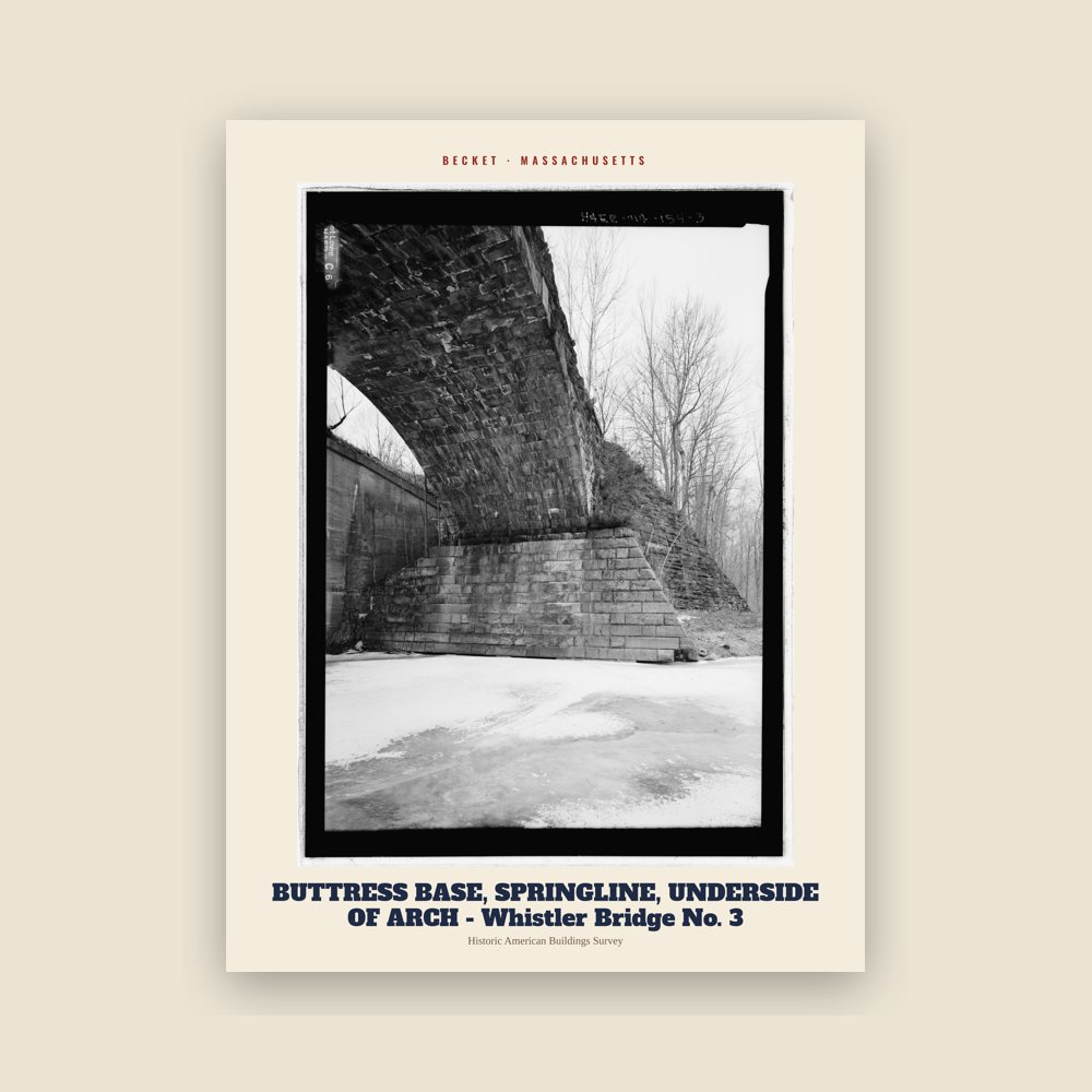 Becket BUTTRESS BASE, SPRINGLINE, UNDERSIDE OF ARCH - Whistler Bridge No. 3 Archive Print