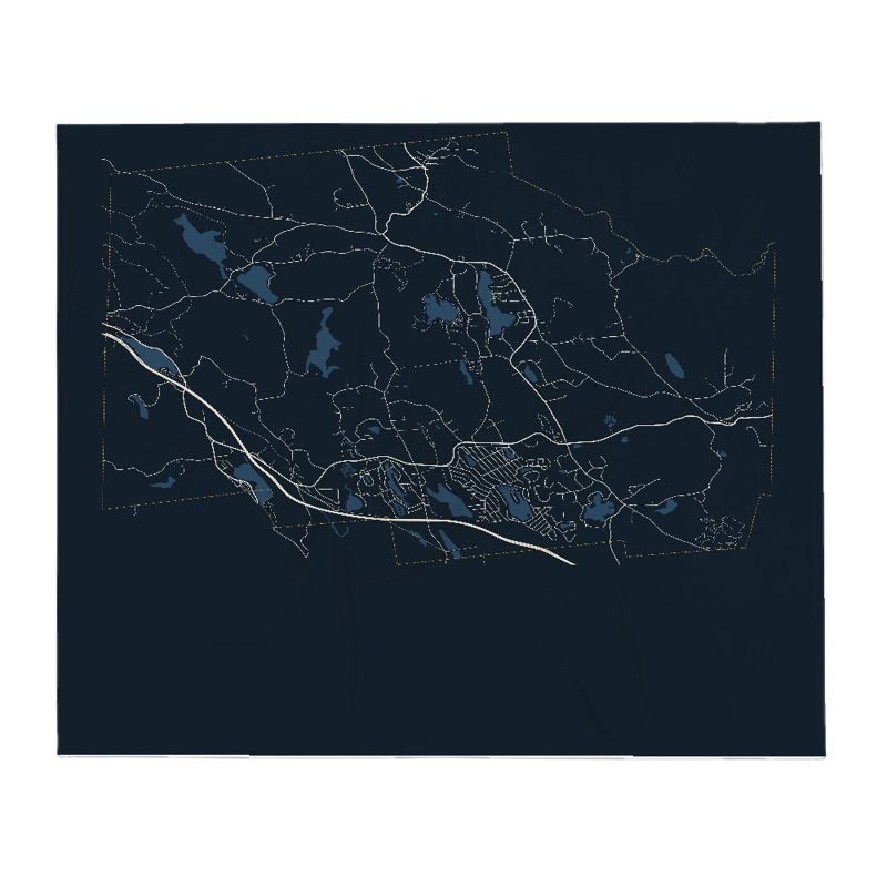 Becket Street Map Throw Blanket