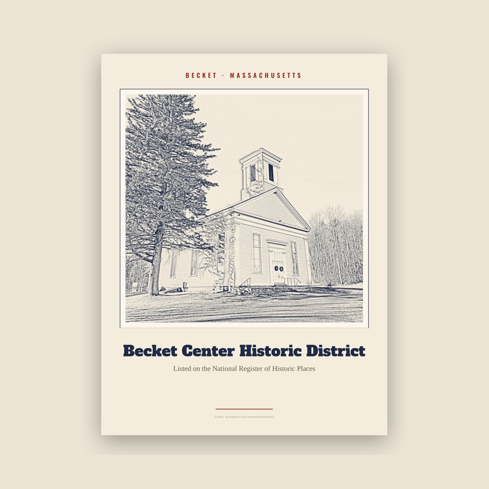 Becket Becket Center Historic District Landmark Print