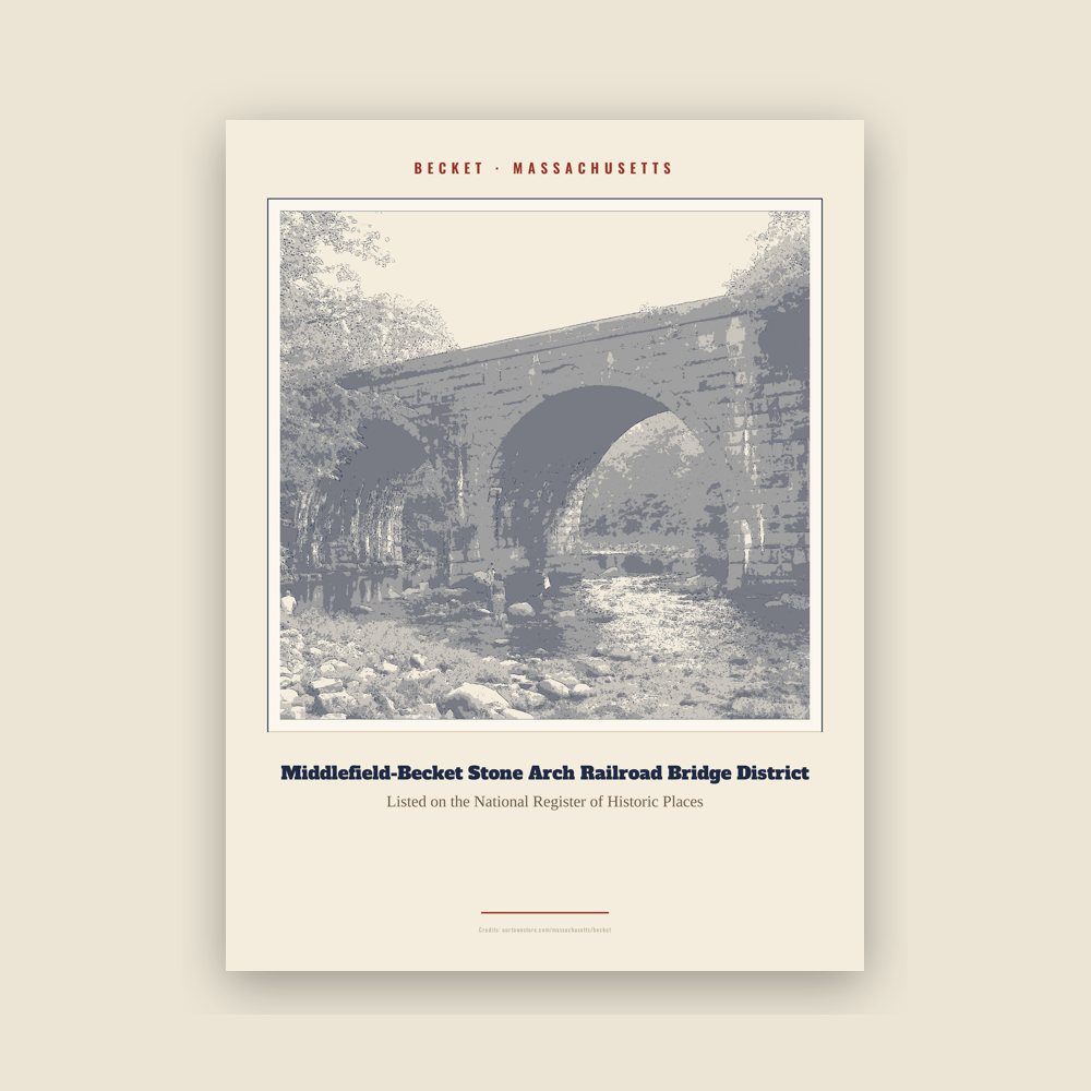 Becket Middlefield-Becket Stone Arch Railroad Bridge District Landmark Print