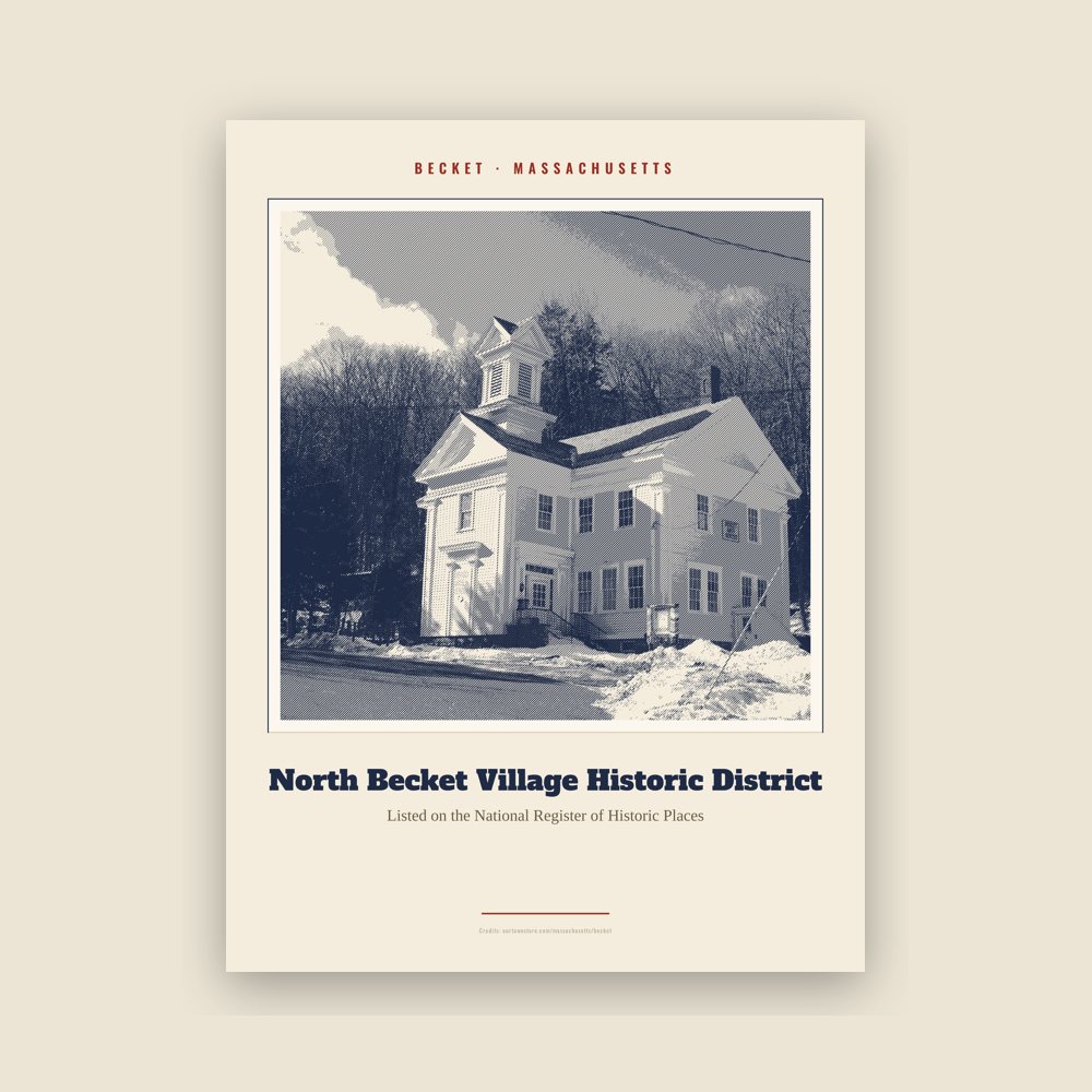 Becket North Becket Village Historic District Landmark Print