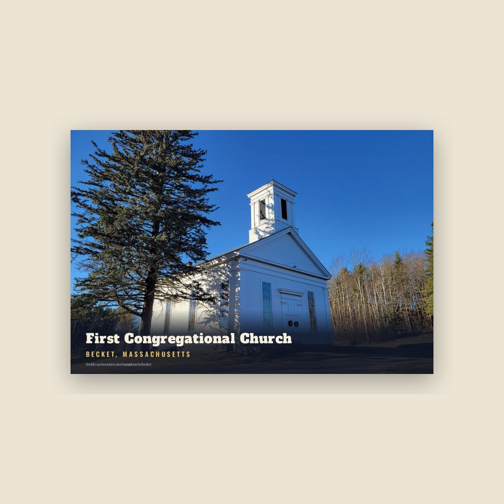 Becket First Congregational Church Postcard