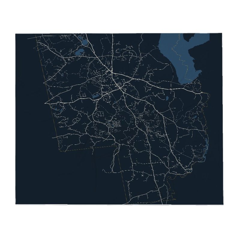 Belchertown Street Map Throw Blanket