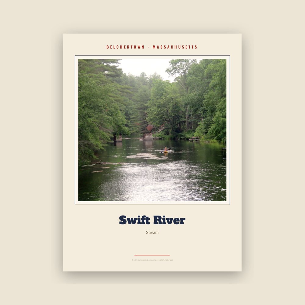 Belchertown Swift River Landmark Print