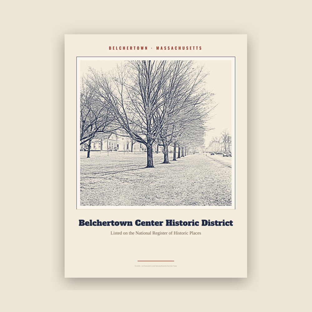 Belchertown Belchertown Center Historic District Landmark Print