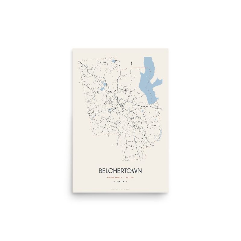 Belchertown Street Map Poster · Linen