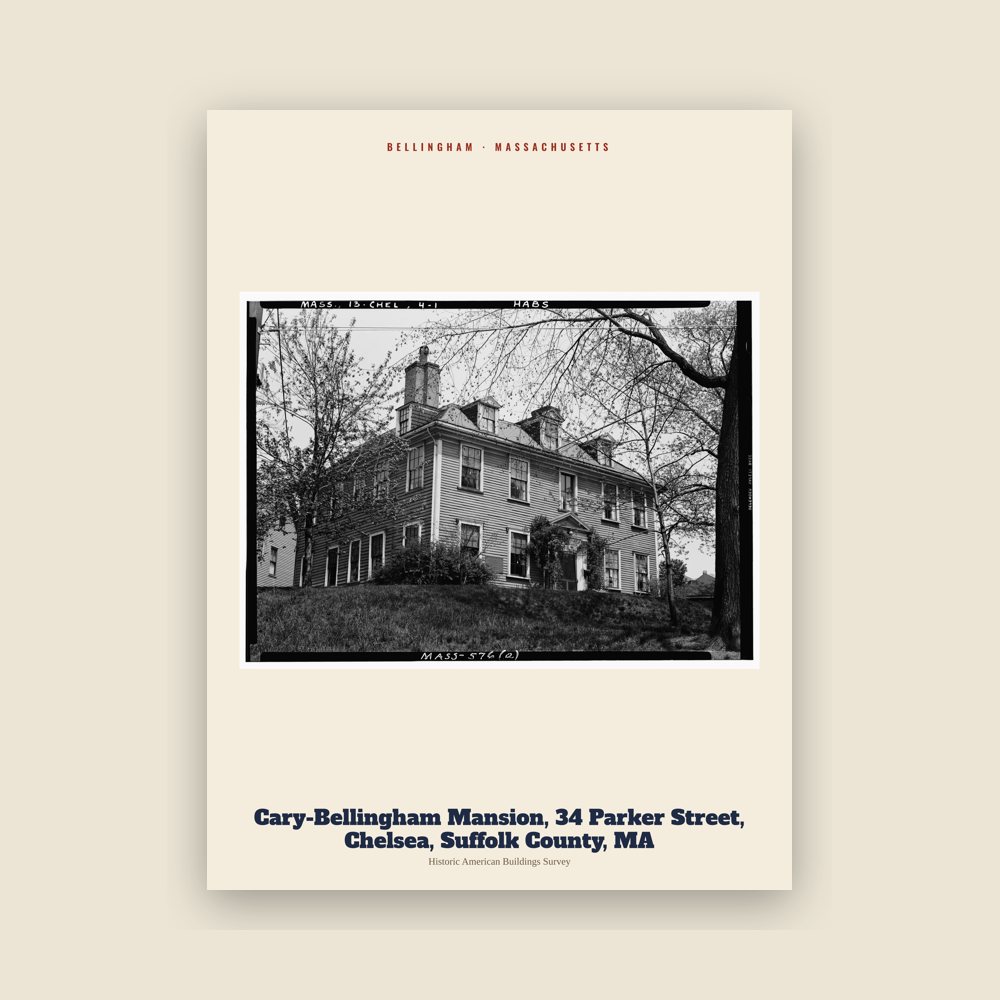 Bellingham Cary-Bellingham Mansion, 34 Parker Street, Chelsea, Suffolk County, MA Archive Print