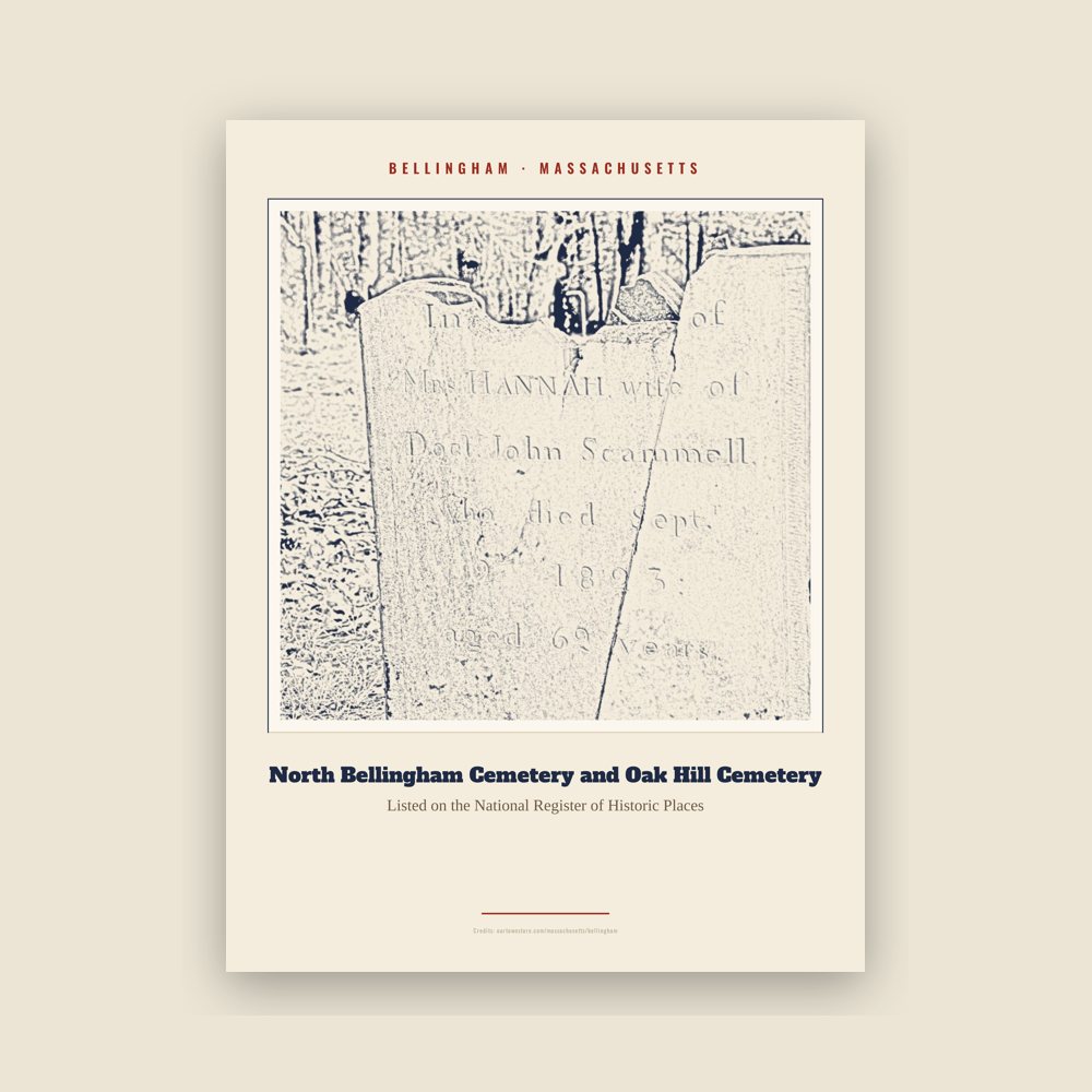 Bellingham North Bellingham Cemetery and Oak Hill Cemetery Landmark Print