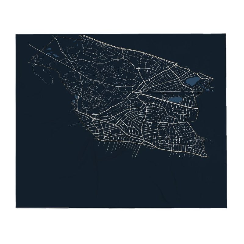 Belmont Street Map Throw Blanket