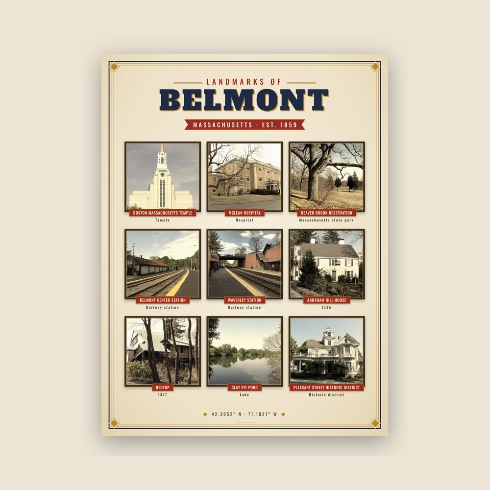 Belmont Landmarks Photo Poster