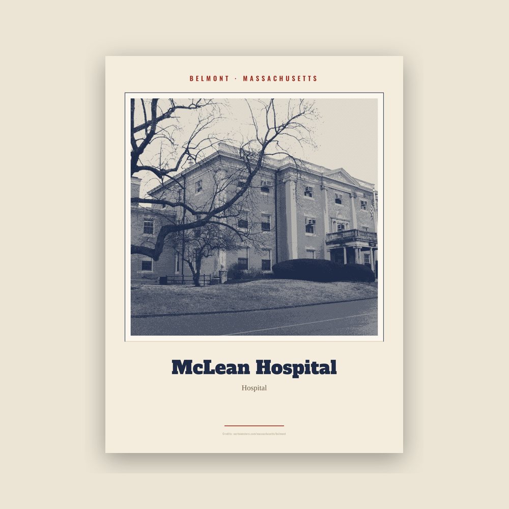 Belmont McLean Hospital Landmark Print