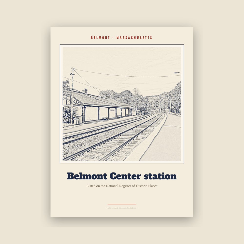 Belmont Belmont Center station Landmark Print