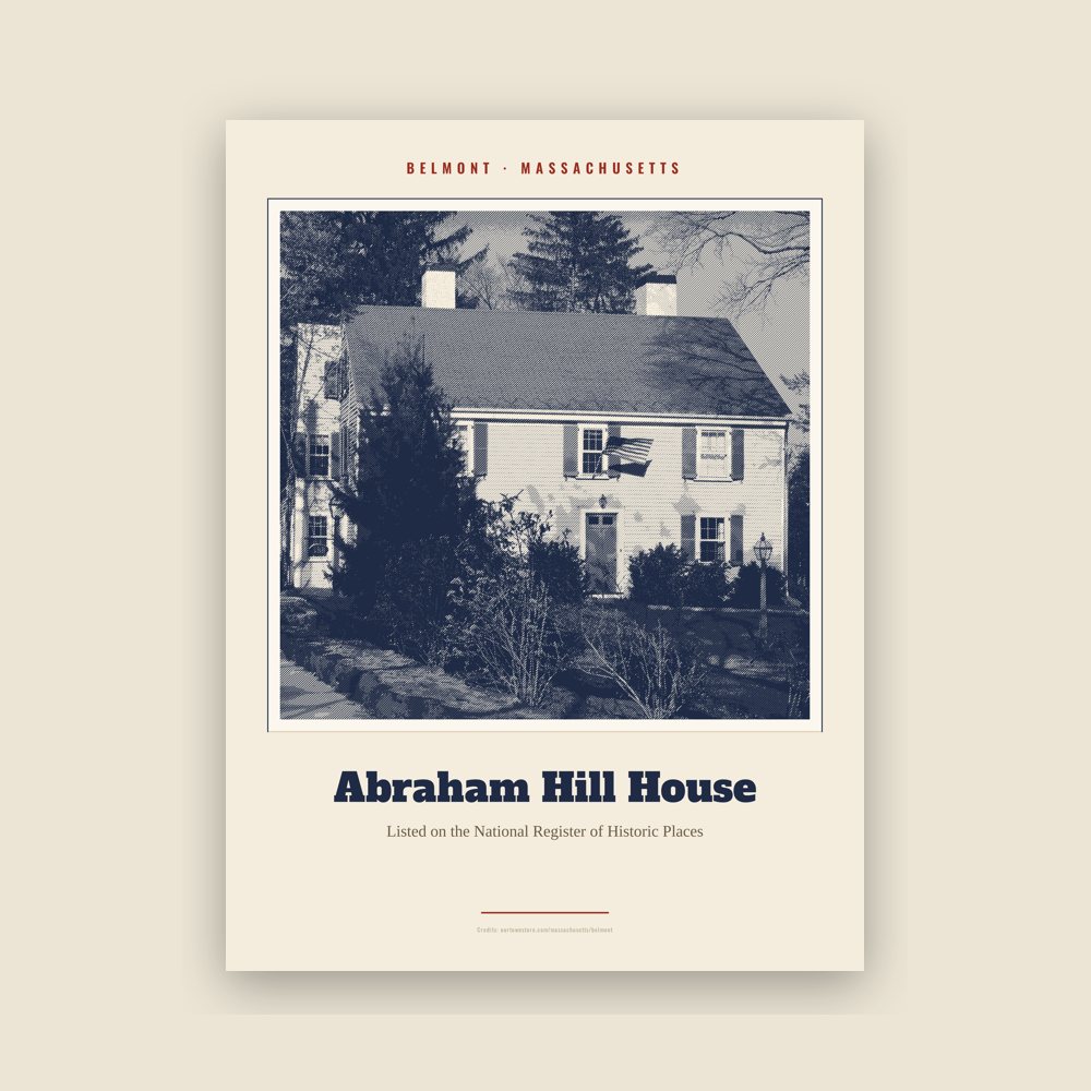 Belmont Abraham Hill House Landmark Print
