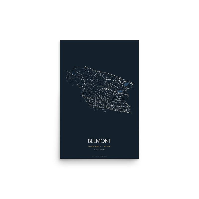 Belmont Street Map Poster · Midnight