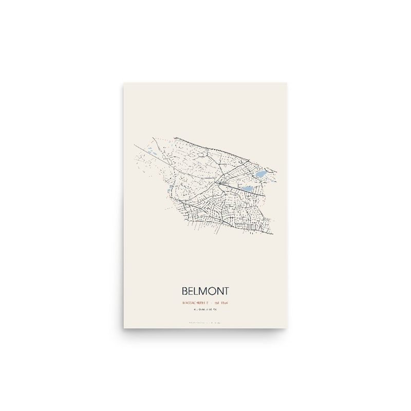 Belmont Street Map Poster · Linen