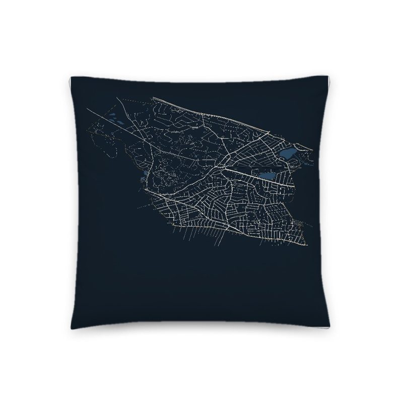 Belmont Map Throw Pillow